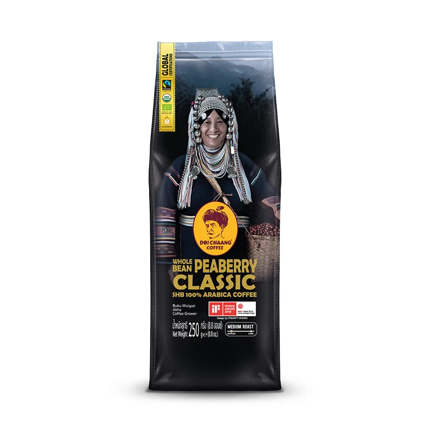 Doi Chaang Peaberry Classic Whole Bean Coffee 250g 6-Pack
