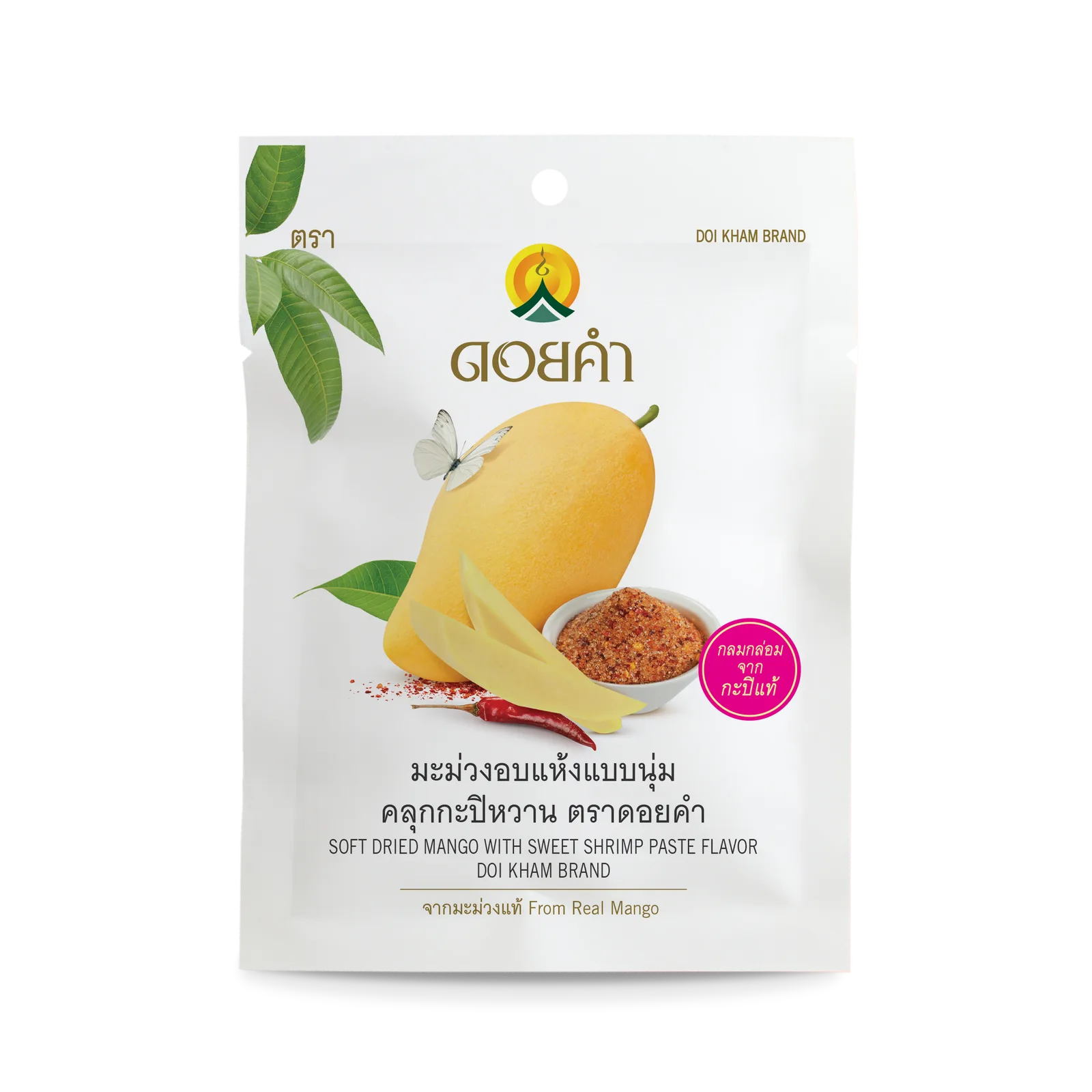 Doi Kham Soft Dried Mango with Sweet Shrimp Paste Flavor 40g 36-Pack