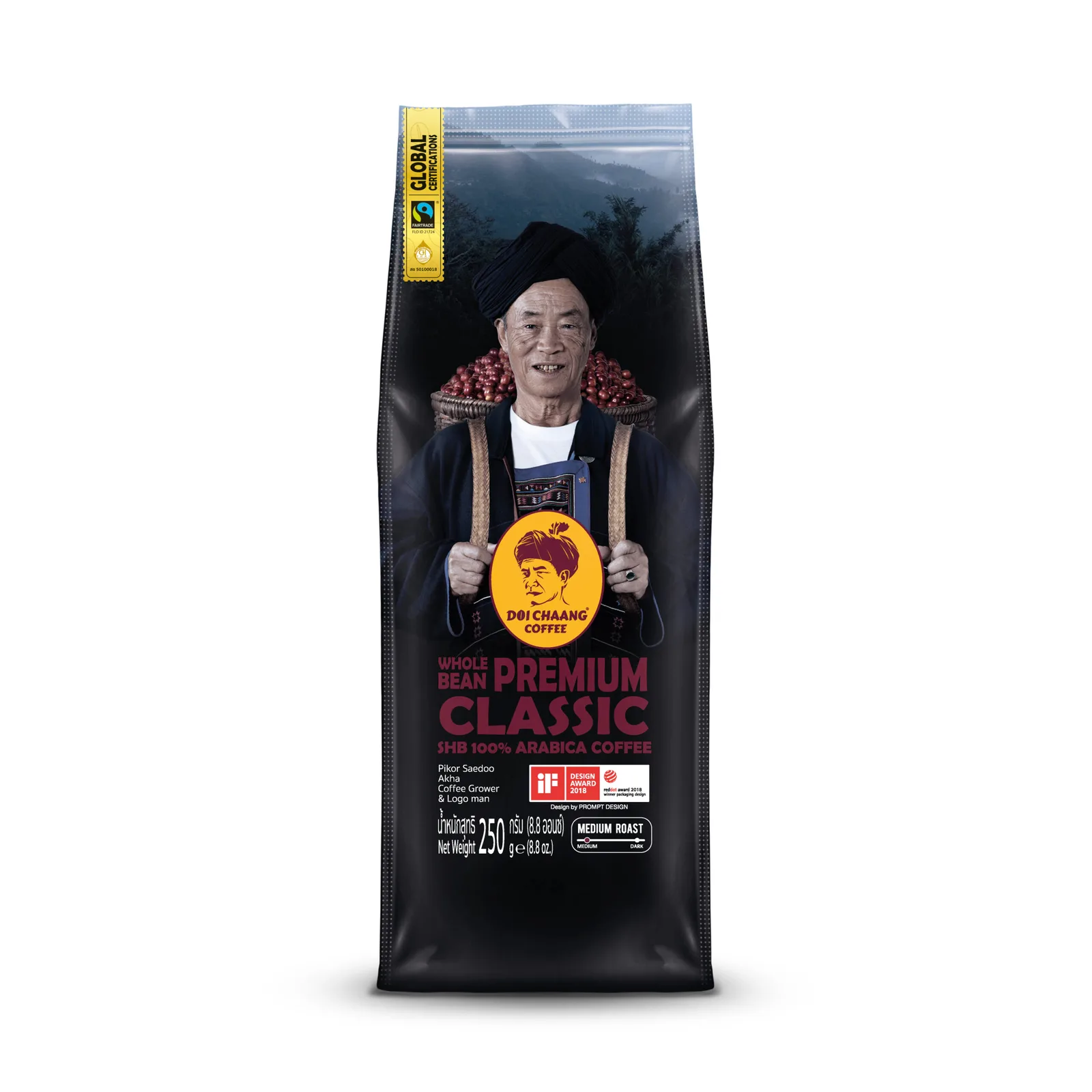 Doi Chaang Premium Classic Whole Bean Coffee 250g 6-Pack